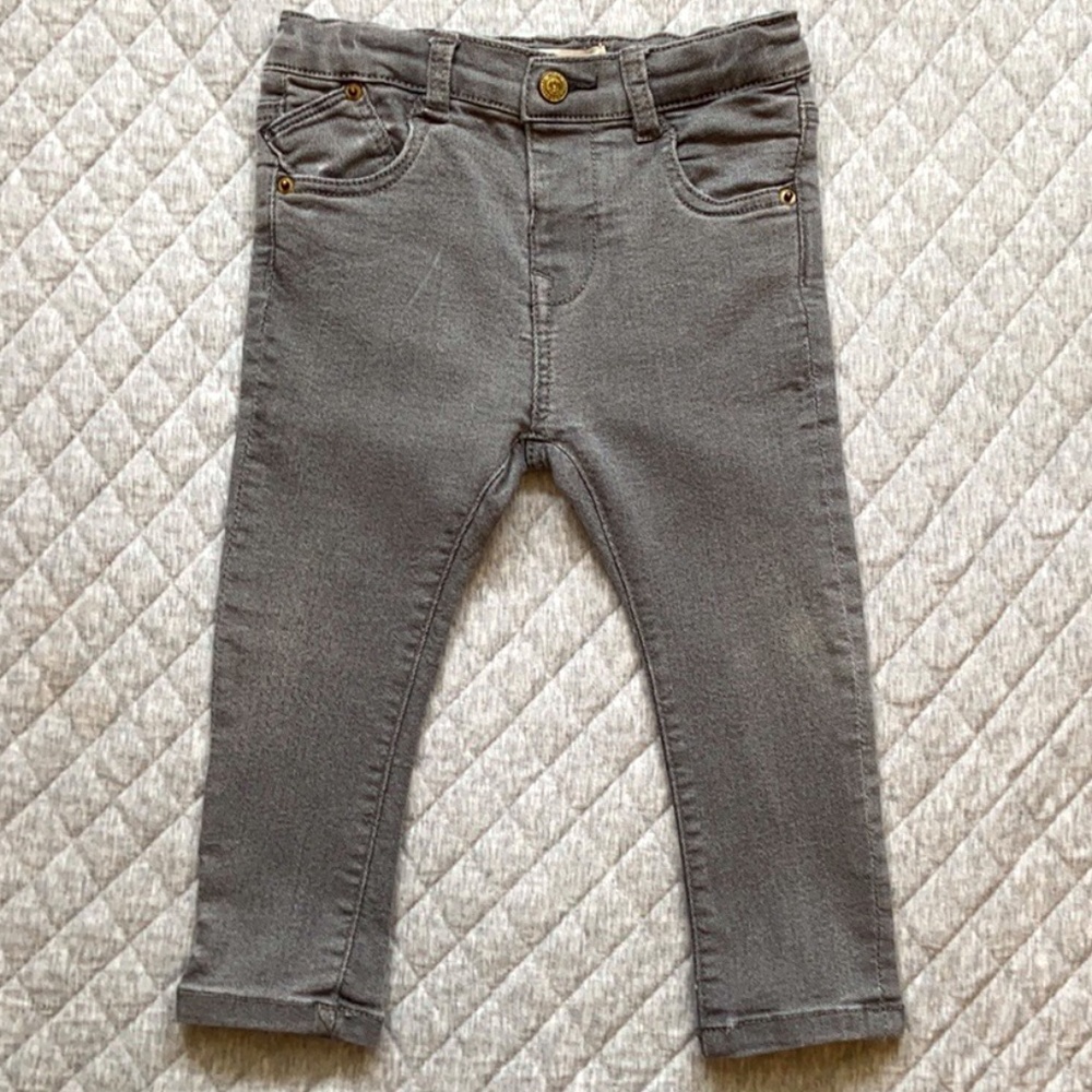 Zara Baby Boy Gray Wash Stretchy Skinny Jeans 18m